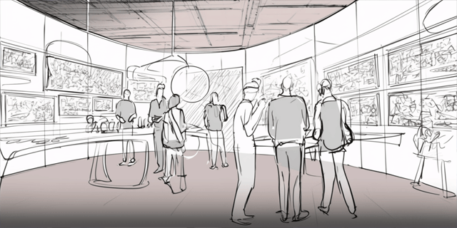 Concept art of an experiential marketing installation